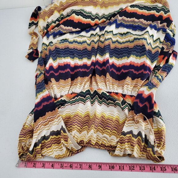 Vince Camuto Halter Neck Chevron Multicolor Print Dress Size 6 - Picture 6 of 8